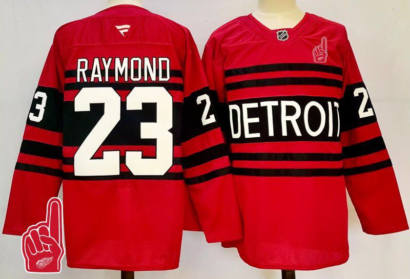 Men Detroit Red Wings #23 Raymond Red Fanatics 2025 NHL Jersey style 9